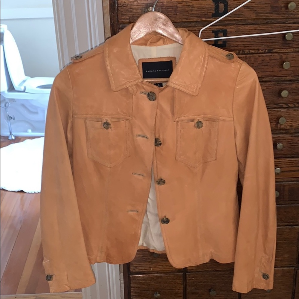 Banana Republic Orange Leather Jacket